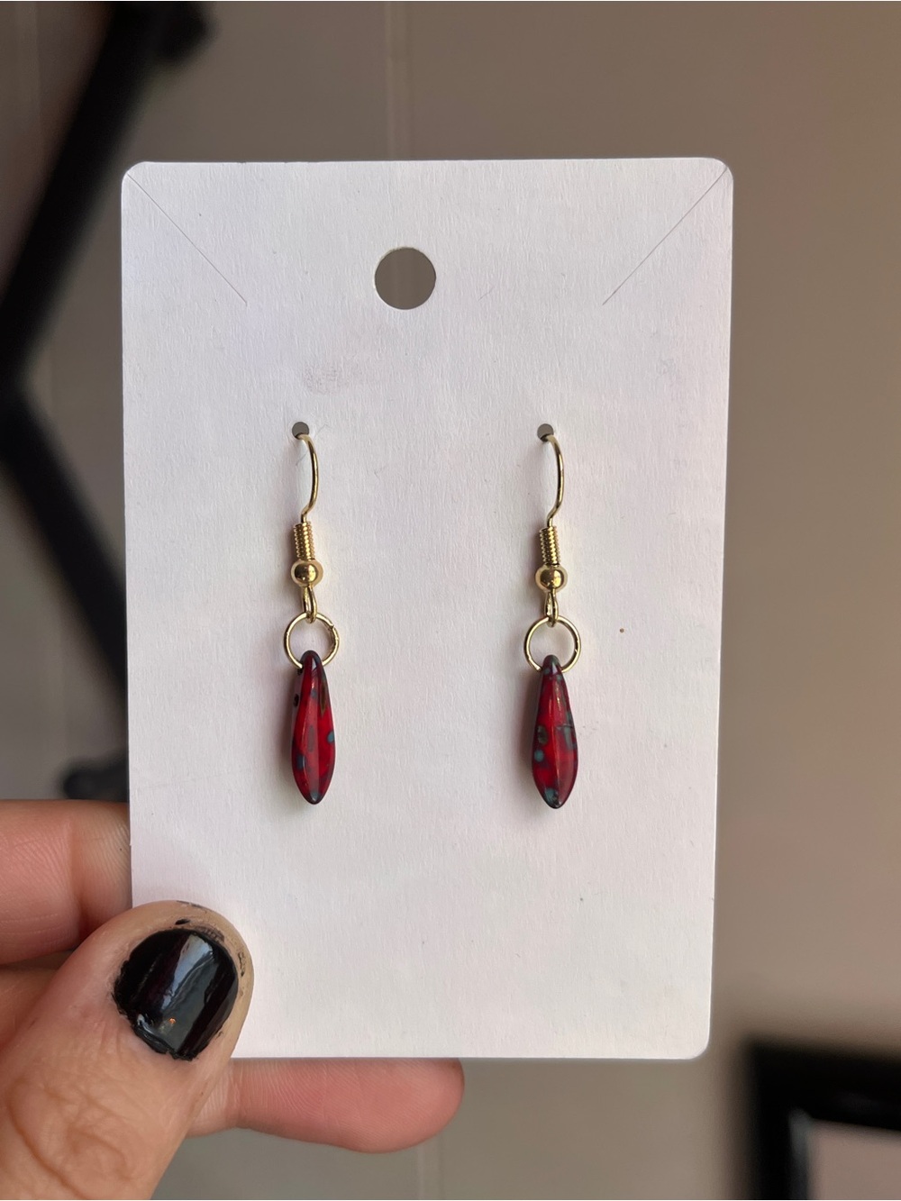 Red TearDrop Earrings